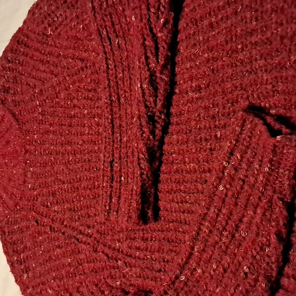 Women's red Tweed wool blend sweater
